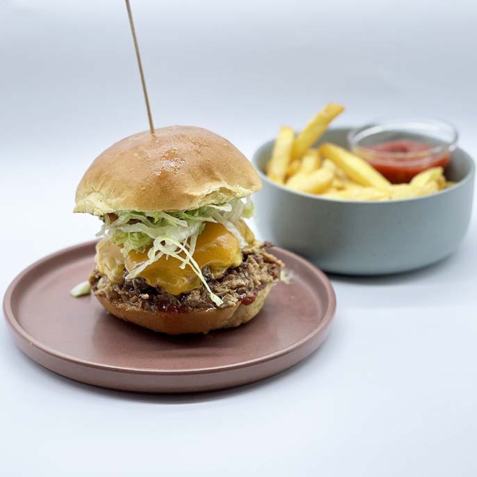 Menü Carnitas Burger mit Beilage